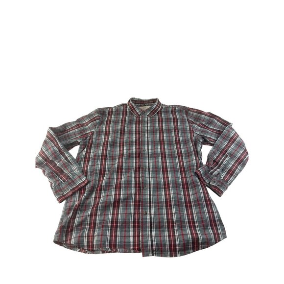 Weatherproof Vintage Mens XL Plaid Shirt Red Blue Flannel Long Sleeve Casual - Picture 3 of 7